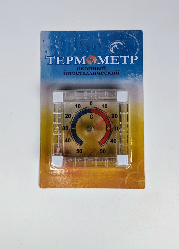 Термометр оконный Биметаллический квадратный CH-207