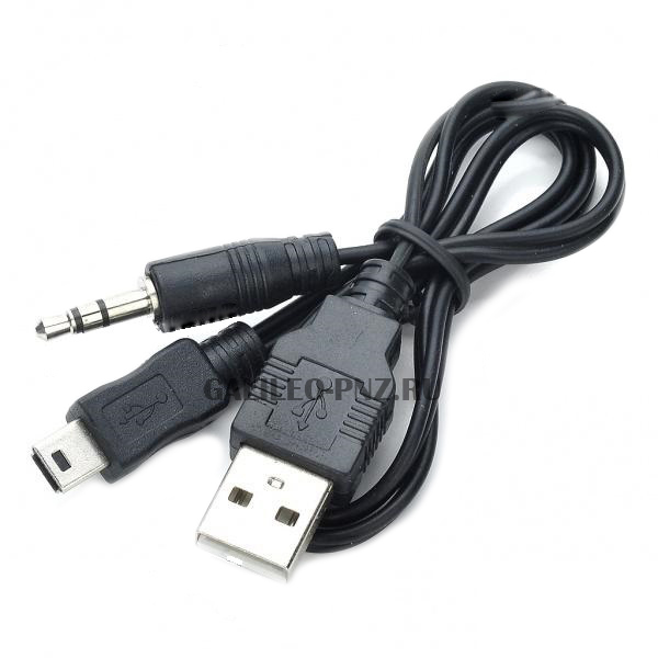 Шнур USB-штекер 3,5мм-miniUSB 0,5м 