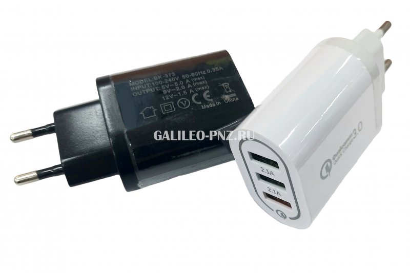 Сетевой USB адаптер BK-373 на 3 USB 5A