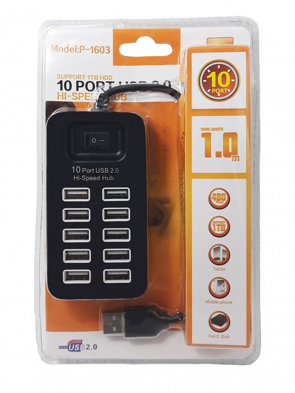 USB Hub на 10 портов P-1603