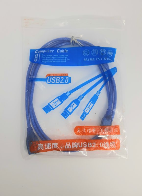 Шнур USB (штекер-гнездо) 1.5м синяя оплетка