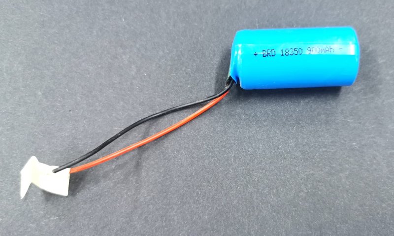 Литиевый аккумулятор (18350) 900mAh с проводами